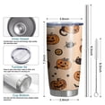 thumbnail image 6 of 20oz Tumblers Halloween Cat and Pumpkin Pattern Stainless Steel Vacuum Insulated Double Wall Travel Tumbler Cups Mug with Lid and Straw,Cleaning Brush for Cold & Hot Drinks, 6 of 7
