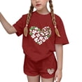 thumbnail image 2 of Cethrio Girls Summer Outfit Sets, Printed 2 PC Short Sleeve St. Patrick's Day Clothing Sets Red Size 10-12, 2 of 4