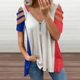 thumbnail image 2 of French Flags (France) Womens Summer V Neck Zipper Top Short Sleeve T Shirt Off Shoulder Top Casual Classy Loose Shirts, 2 of 7