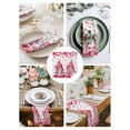 thumbnail image 3 of Valentine's Day Cloth Napkins Set of 4 Reusable Dinner Napkins, Pink Love Gnomes Roses Romantic White Cocktail Napkin Washable Table Napkins for Wedding/Holiday Party/Baby Shower 20"x20", 3 of 7