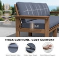 thumbnail image 3 of KINGYES 4 Piece HDPE Patio Furniture Set, All Weather Outdoor Modular Sectional Sofa Set, Patio Conversation Set for Backyard, Deck, Poolside, Brown Frame with Grey Cushions, 3 of 5