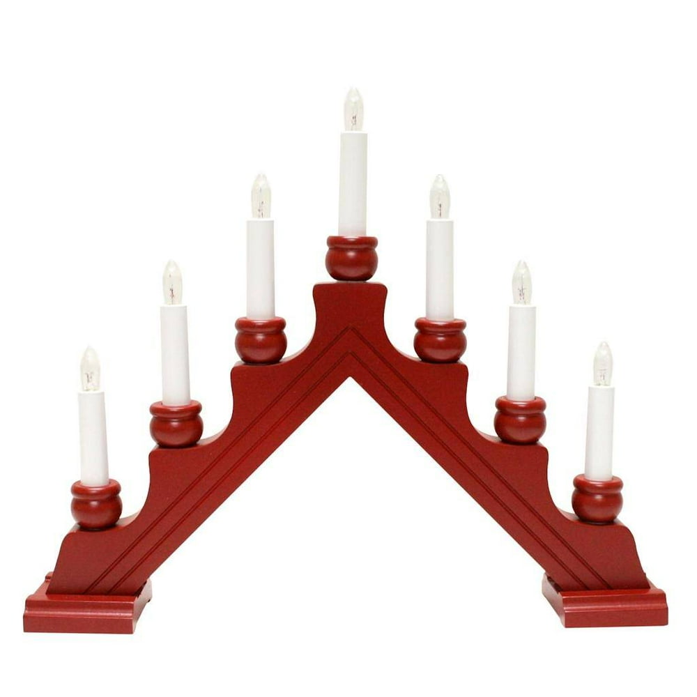 Star Trading 27645 13.75" x 17" 7 Light Electric Red Wooden Karin