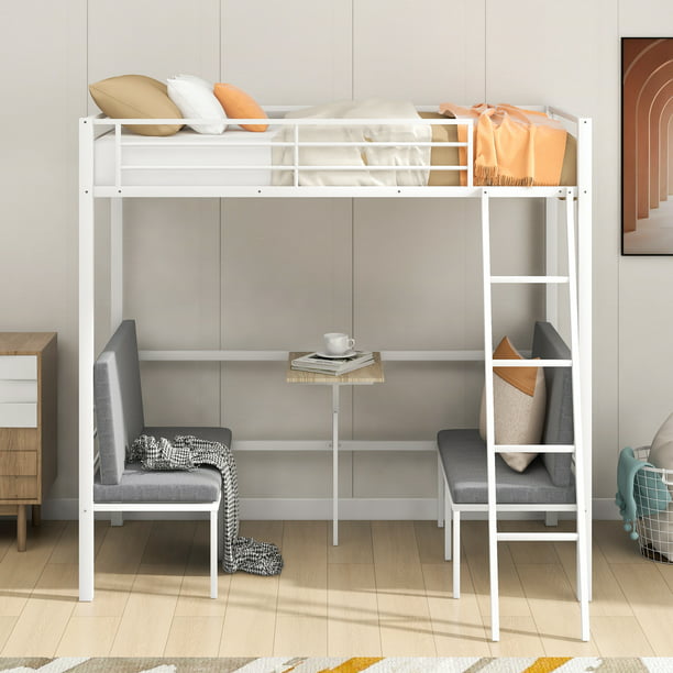 Multi Functional Loft Bed With Resting, Twin Size Bed Chairs