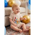 thumbnail image 6 of BemeyourBBs Toddler Baby Boy Birthday Outfit 1 2 3 Years Birthday Summer Clothes Short Sleeve Zoo Animal Embroidery Waffled T-Shirt and Pockets Shorts Set Toddler Summer 2 Pieces Outfit, 6 of 9