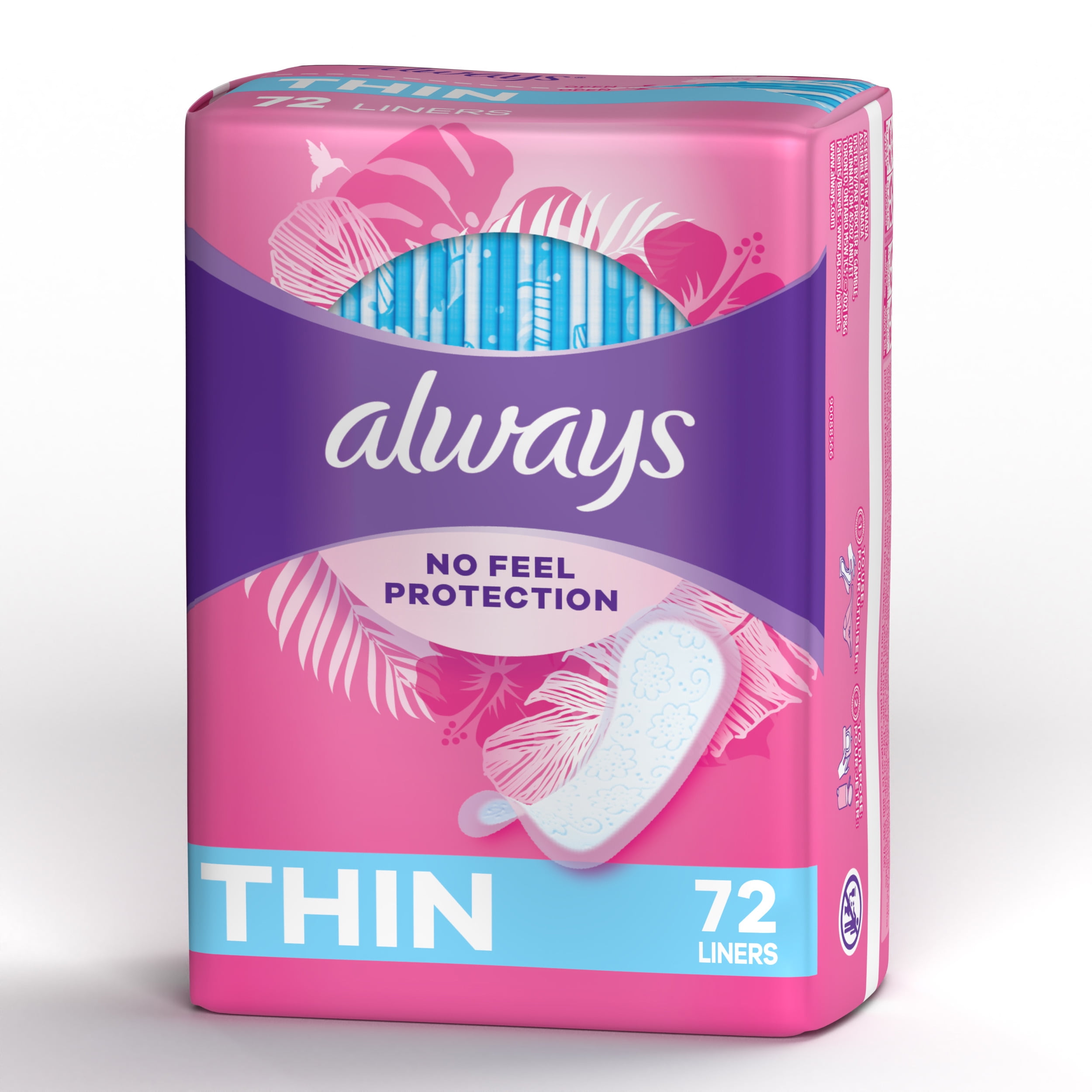 Always Thin Daily Liners Regular Absorbency Unscented, 72 Ct