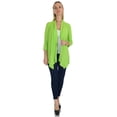 thumbnail image 5 of Simply Ravishing Women's Basic Assymetrical 3/4 Sleeve Open Drape Cardigan, Large, Lime, 5 of 5
