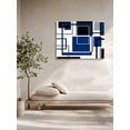 thumbnail image 5 of Blue Black Geometric Wall Art for Living Room,Canvas Picture Wall Decor for Bathroom Bedroom,Modern Minimalist Abstract Stripes Painting Artwork for Office Kitchen Hallway Dining Room Decor 12"x16", 5 of 8