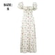 thumbnail image 2 of Dinheiro Vestido floral con cuello cuadrado para mujer, mangas abullonadas, cintura alta, S,, 2 of 8