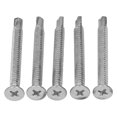 thumbnail image 2 of 50 tornillos autorroscantes de acero al carbono galvanizados con punta de cruz de 4,8 x 50 mm para reparación de cabeza plana, 2 of 12