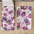 thumbnail image 2 of Purple Rose 3 Piece Bathroom Rug Set Bath Mat Set 2 Piece and Toilet Lid Cover and Tank Cover Set Mats Shower Mats for Bathroom Tub Toilet Machine Washable for Floor, 2 of 6