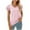Pink, variant on Patlollav Women Tees Under $10, Women Short Sleeve Tops Fashion Comfortable Breathable V-Neck Blouses Shirt