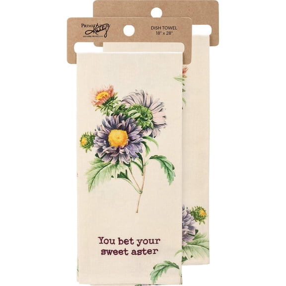 Primitives by Kathy Decorative Kitchen Towel, 28"L x 18"W, You Bet Your Sweet Aster
