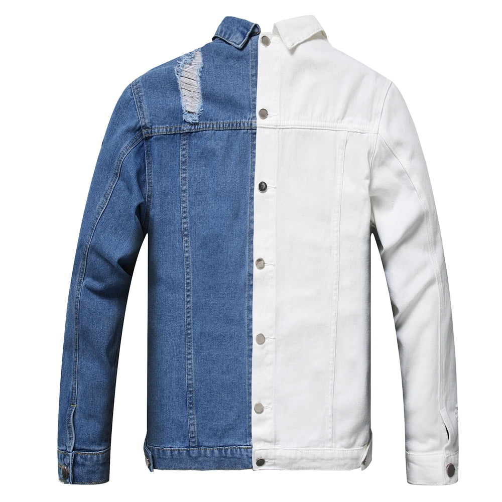 White Playful Denim Jacket Shirt – Kalaloom
