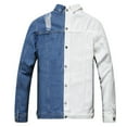 thumbnail image 4 of LZLER Jean Jackets for Men Ripped Color Block Denim Jacket, 4 of 6