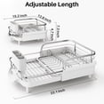 thumbnail image 4 of Expandable Stainless Steel Dish Drying Rack with Drainboard and Utensil Holder, White, 4 of 7