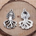 thumbnail image 3 of K-KED 80 Pcs Antique Silver octopus Charms Pendant 28x18MM B10097, 3 of 3