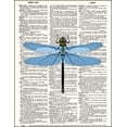 Blue Dragonfly - Dictionary Art Print Printed On Authentic Vintage ...