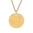 thumbnail image 3 of Collier en Acier Titane Serti de Diamants Mode 12 Constellations Bijoux, 3 of 9