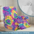 thumbnail image 4 of Renewold Tie-dye Purple Yellow Lazy Boy Recliner Chair Cover Wear Resistant Sofa Slipcover 4 Pieces Comfy Dog Couch Cover Reclining Chair Slipcover with Side Pocket for Pets, 4 of 8