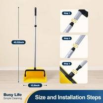 Heavy-Duty Corn Broom with Dustpan Set for Indoor Outdoor Cleaning