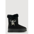 thumbnail image 2 of Women's Faux Fur Lined Platform Booties with Faux Pearl Bow, 2 of 3