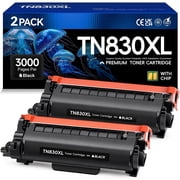 TN830XL Toner Cartridge Compatible for Brother TN830 Toner for Brother DCP-L2640DW HL-L2405W HL-L2460DW MFC-L2820DW Printers (2-Pack)