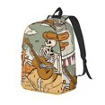 thumbnail image 1 of Disketp Skeleton Cowboy And Guitar Mochila de Lona Estampada, Mochila Escolar de Viaje Ligera para Estudiantes y Portátil-Medium, 1 of 5