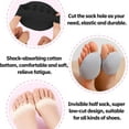 thumbnail image 5 of 3 Pairs Women's Open Toe Slide Sandal Liner Socks Non Slip Toe Cover No Show Half Socks with Sponge Cushion, 5 of 6