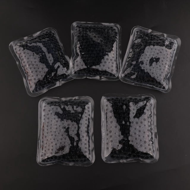 5 Pcs Perles Flexibles Réutilisables Micro-Ondables pour Douleur Raide Blessures - Noir, 10cm