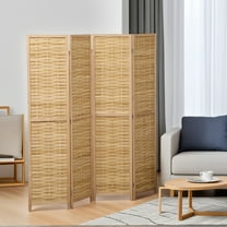 Kadyn Privacy Screens and Panels, Hand Woven Room Divider, 4 Panel Bamboo Folding Privacy Screen, 47.25"x67"x0.75", Natural