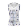 thumbnail image 4 of ICHUANYI Clearance Women Fashion Summer Sexy Fold Printed Regular Lace Sleeveless V Neck Button Top(Navy, M) ICHUANYI WER2023080703415, 4 of 5