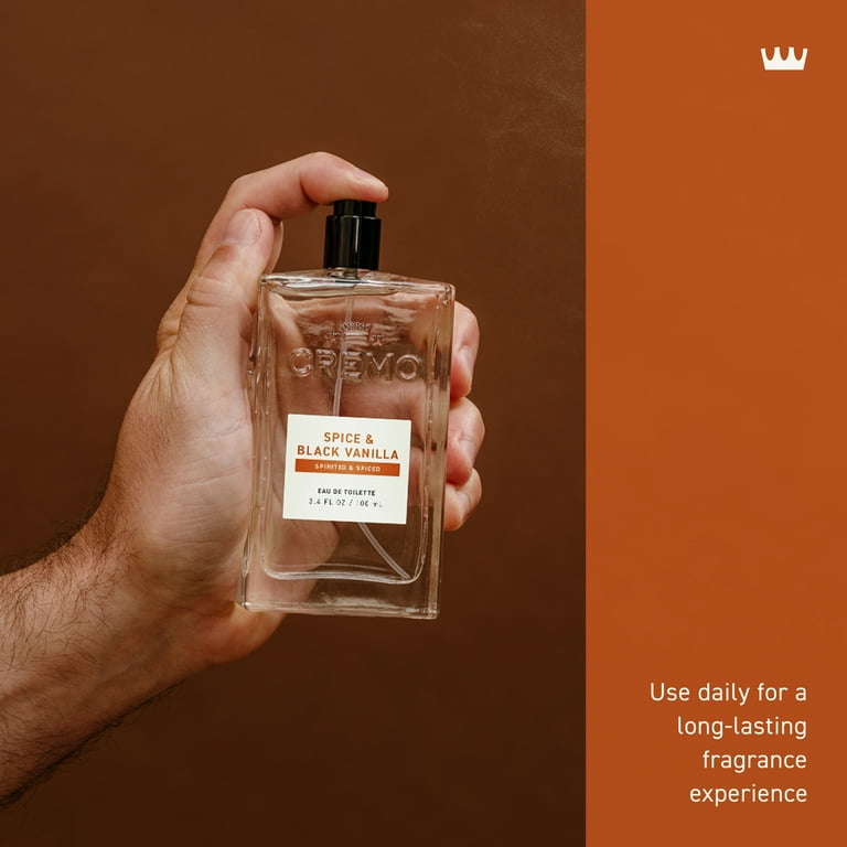 CREMO Men's Cologne Spray Spice Black Vanilla Scent fl oz