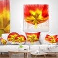 thumbnail image 4 of Designart Large Red Yellow Flower Watercolor - Floral Throw Pillow - 16x16, 4 of 5