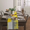 thumbnail image 3 of Oil Painting Abstract Geometric Yellow Table Runner Home Wedding Table Mat Centerpieces Decoration Party Dining Long Tablecloth, 3 of 6
