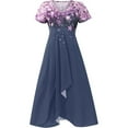 thumbnail image 5 of QJUHUNG Robe Midi Formelle pour Femmes Soirée Été Col en V Manches Courtes T-Shirt Soirée Invité de Mariage Style Asymétrique B-8 Cocktail Gris_i L, 5 of 5