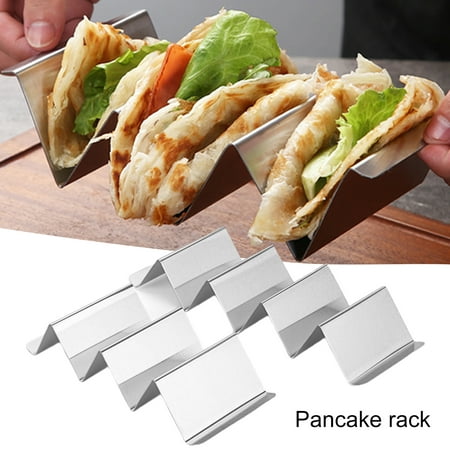 

Oiur Taco Holder 3/4 Grids Food Grade Stable Placement High Hardness Heat-resistant Rust-Proof W-Shape Taco Shell Stand Kitchen Gadget