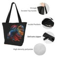 thumbnail image 3 of Goofa Colorful Betta Fish Pattern Tote Bags,Large Capacity Bag,Beach Tote with Zipper Closure, Large Capacity and Foam Padding, 3 of 6