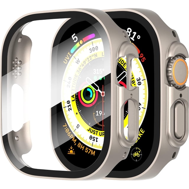 Funda para Apple Watch Ultra/Ultra 2 49 mm Jintao con Protector de pantalla de vidrio templado HD