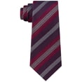 thumbnail image 2 of Kenneth Cole Reaction Cravate Slim à Rayures pour Hommes (Rouge Foncé, 3), 2 of 3