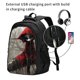 thumbnail image 2 of Balery Dark Red Hooded Girl Mochila con carga USB para hombre y mujer - Mochila impermeable y antirrobo para laptop con puerto USB para viajes, trabajo, 2 of 7