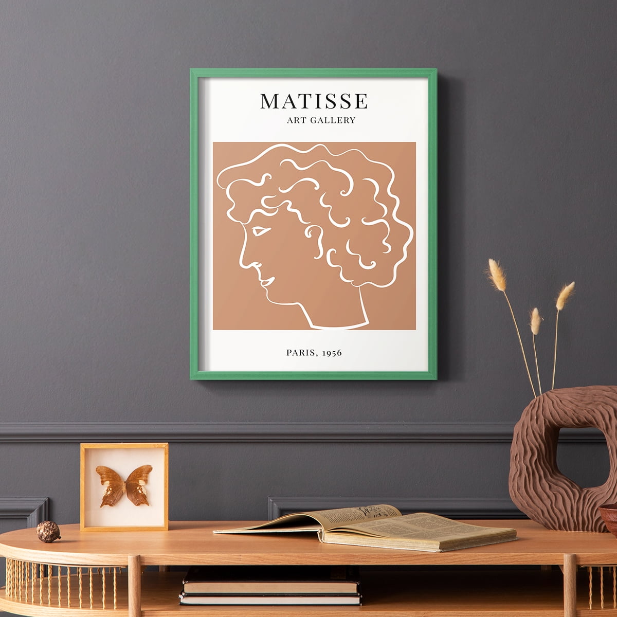 Matisse CXXVIII Framed Print in Green Solid Wood 16 x 20 Framed Print