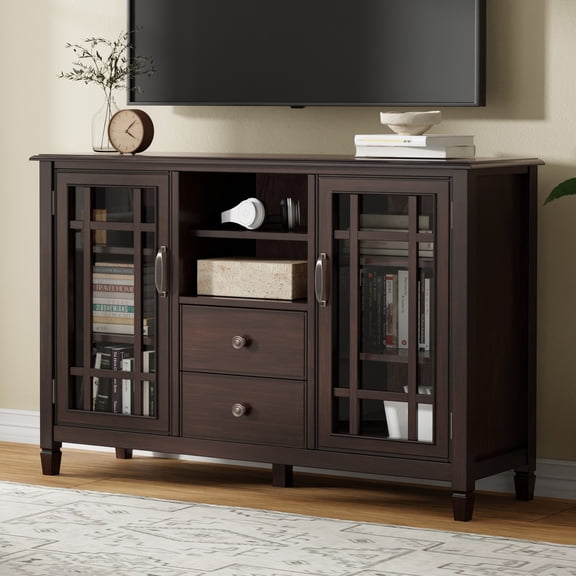 Simpli Home Simpli Home Tall Tv Stand In Dark Chestnut Brown For Tvs Up To 60 Inches
