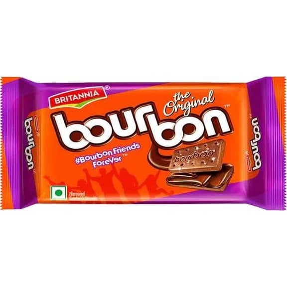 Britannia Bourbon Chocolate Cream Biscuits- 97 gms (4-Packs) Pack of 4
