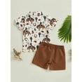 thumbnail image 5 of BemeyourBBs Toddler Boys Summer Outfits Western Elements Print Shirts Shorts, 5 of 9