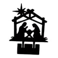 thumbnail image 3 of Adorno del nacimiento de Jesús, estatua de la Sagrada Familia, decoración de escritorio, decoración de capilla en el hogar. Estilo negro B, 3 of 9