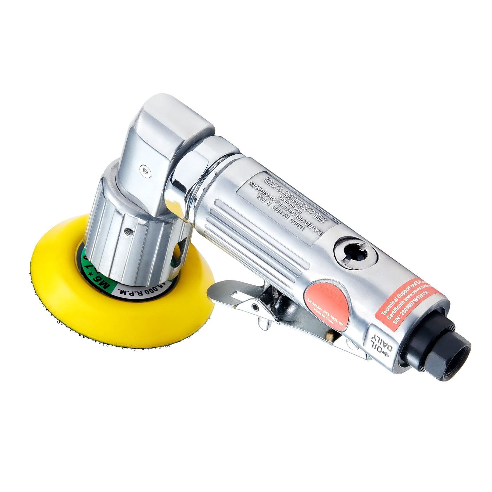 1/2/3" Random Orbital Air Sander, 15000RPM Mini Pneumatic, 58PCS Kit w/ Sandpapers/Wool Pad/Sponges, for Auto Body