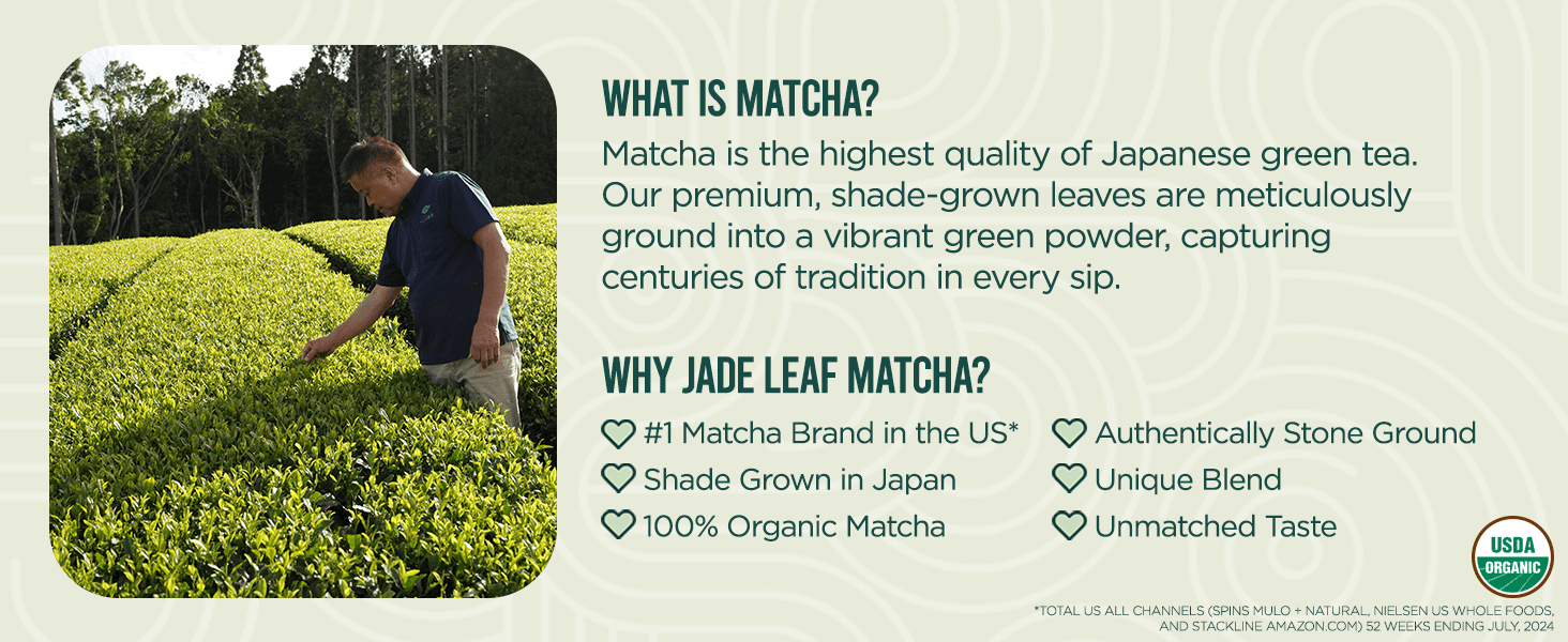 Jade Leaf Organic Ceremonial Grade Matcha Powder, Barista Edition, 3.53 oz Tin