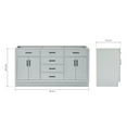 thumbnail image 3 of Ariel Hepburn 66 Inch Double Sink Base Cabinet In Grey, 3 of 10