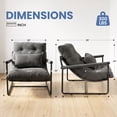 thumbnail image 4 of CELTOSS Modern Accent Chair, Comfy Lounge Chair with Plush Cushion and Metal Frame, for Bedroom, Living Room and Home Office, 2 Pack, Dark Gray, 4 of 14