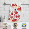 thumbnail image 4 of Winter Bullfinch Rowan Hand Towels 2 PCS, Xmas Red Birds Kitchen Towel Ultra Soft and Highly Absorbent,Decorative Fingertip Face Towel for Bathroom Hotel, 28.3"x14.4", 4 of 5